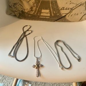 3 Fine Quality Sterling Italy Necklaces 59 Grams